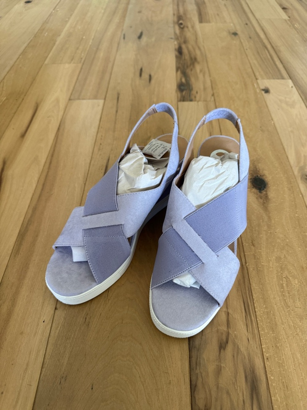 Journee Collection Lavender Crisscross Slingback Sandals